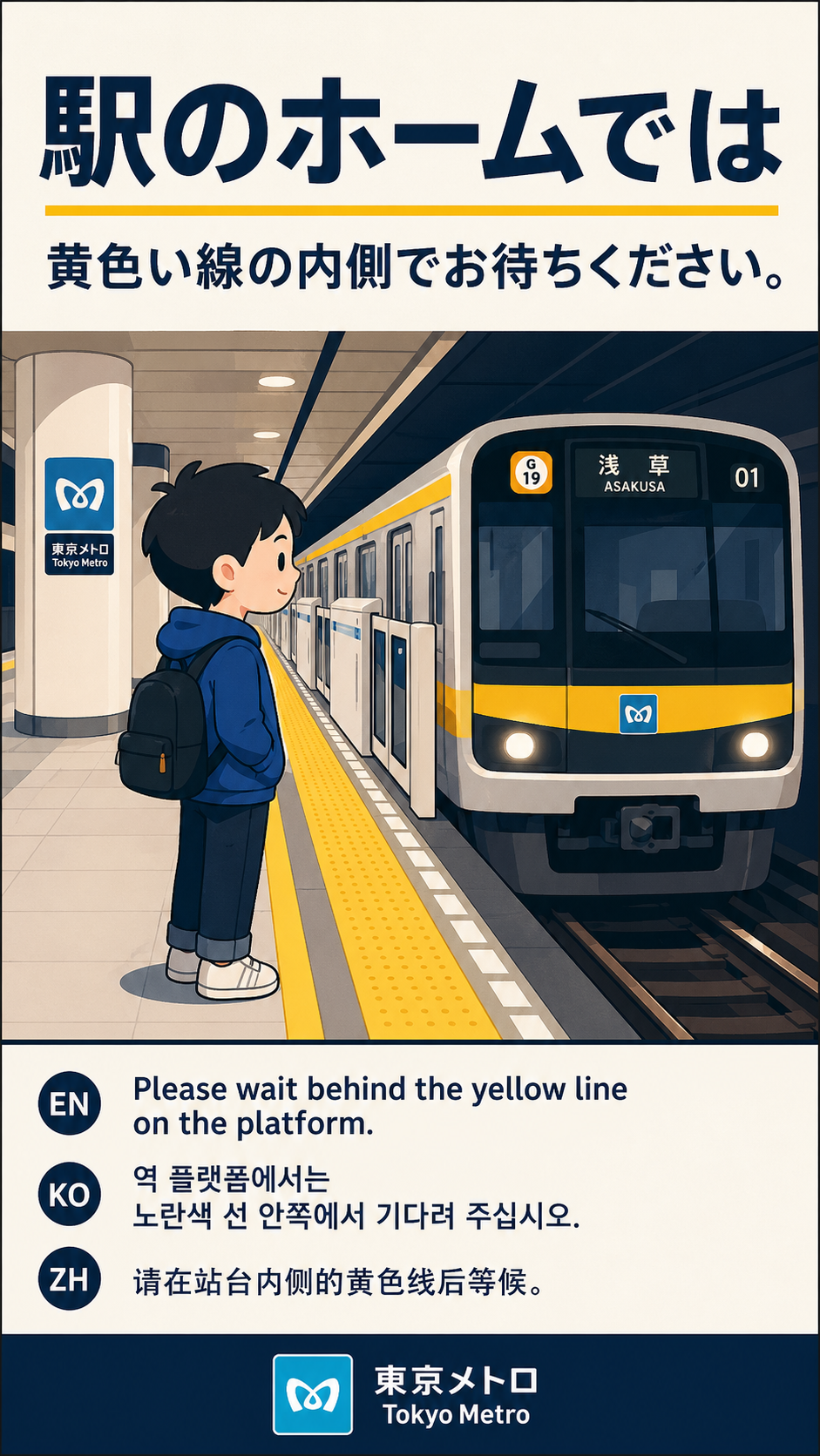 Tokyo Metro safety poster