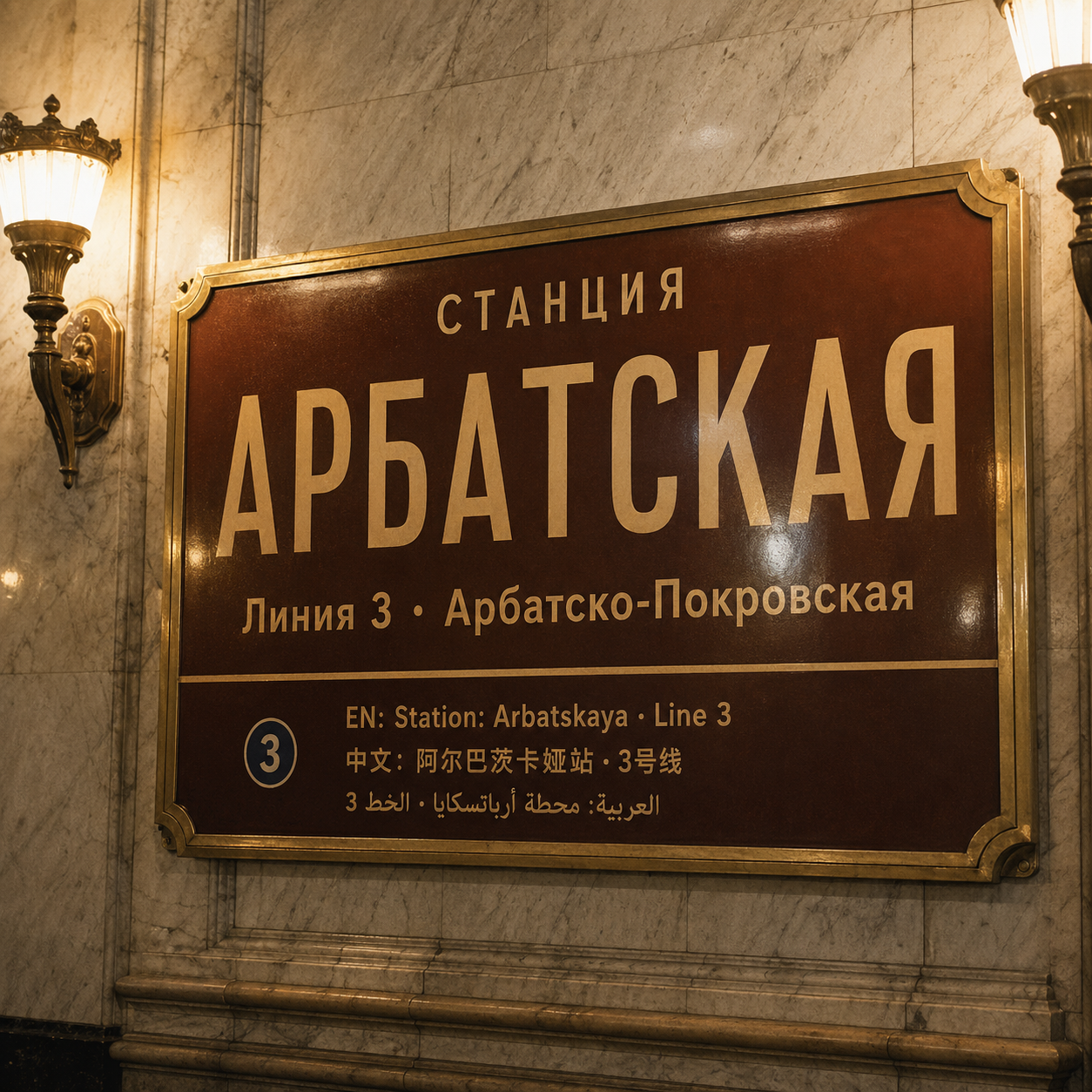 Moscow Metro station sign